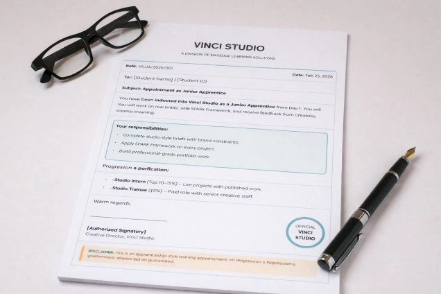 Vinci Studio Junior Apprentice Appointment Letter